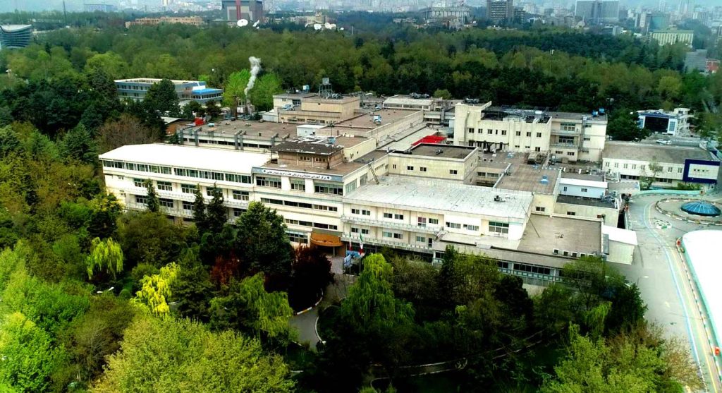 نمای هوایی مرکز قلب و عروق شهید رجایی تهران
